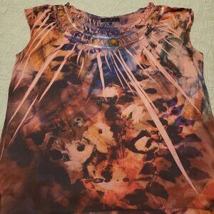 B.L.E.U Orange Sublimation Dye Print Top